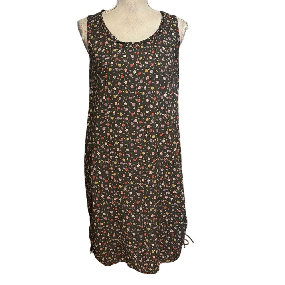 Vintage Gap Size M Floral Shift Dress Cinch Sides Sleeveless Cottagecore